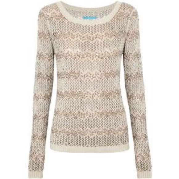 ALICE + OLIVIA Taupe Brenna Beaded Crochet Sweater - Picture 10 of 13